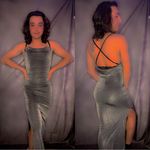 BCX Elegant Silver Sparkle Evening Dress Photo 0