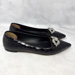Giuseppe Zanotti  Rhinestone Embellished Croc Leather Pointed Toe Ballet Flats 38 Photo 4