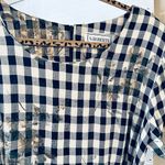 Vintage S.Roberts 1980s Shepherds check plaid floral front tie mini dress Black Size 10 Photo 7