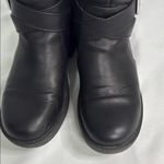 Black Combat Moto Boots with Silver Hardware Size 6.5 Photo 4