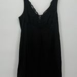 Illusion Black Nylon Slip Dress Lace Classic Size 34 Photo 0