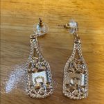 New Years Elegant Gold and Silver Champagne Bottle Earrings Photo 4