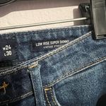 Hollister Low Rise Super Skinny Jeans Floral Embroidery Photo 5