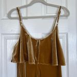 Elliatt Gold Velvet Velour Midi Ruffle Cocktail Dress Revolve Size Large Party Photo 8