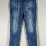 White House | Black Market Skimmer Zipper Moto Low Rise Skinny Jeans Photo 2