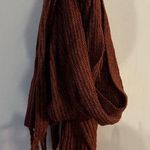 Sonoma Knit Scarf Oblong Fringe Ribbed Rust Colored Cozy Warm Soft Holiday NEW Photo 0