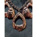 Dana Buchman Bronze Hammered Statement Necklace Chunky Chain Lobster Clasp Photo 5