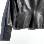Roots  Women’s Black Leather Zip Front Jacket Size 4 Photo 10