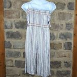 Storia Romper Woman's Medium Tassel Tie Summer Beach Party Striped Bow Crinkle Photo 4