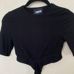 Reformation  rib knit cut out criss‎ cross crop top black Size S Photo 1