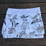 Athleta White w/ Black Floral Print  Tennis Skirt w/ Built in Shorts Photo 0