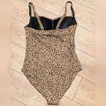 Betsey Johnson NEW Plus 3X Tan Leopard Cheetah Print 1 Piece Swimsuit Swim NWT Photo 3