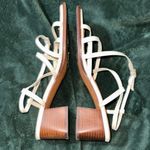 Madewell Strappy Block Heel Sandals Size 8.5 Ivory White Photo 3