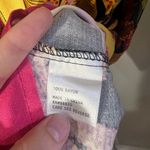 Cynthia Rowley Tunic Blouse Size 1X Button-up in Vivid Yellow Pink Purple Floral Photo 4