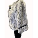 Terry Lewis Classic Luxury Faux Fur Coat Women's White Leopard Size PS SKU 5694 Photo 2