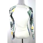 Hurley  Women's One & Only Lanai Zip Front Rash Guard Swimsuit Top Size XS Photo 3