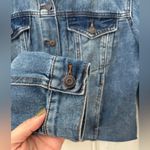 Kensie  Denim Jean Jacket Women's M Medium Wash Raw Hem 100% Cotton Photo 4