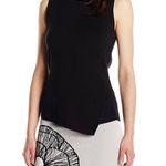 Anne Klein Cotton Blend Asymmetric Knit Top M Black black Photo 0