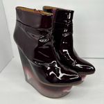 Jeffrey Campbell RARE Womens Icy Dark Wine Clear Booties Boots Wedges size 6.5 Photo 14