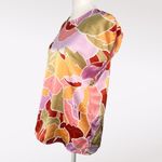 Halogen  Abstract Floral Cap Sleeve Blouse Pink Orange XS NWT Photo 4