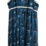 Roamans Denim 24/7 Plus Size‎ 34W Maxi Dress Blue Lace Trim Animal Print 610 Size 5X Photo 0