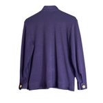 Liz Claiborne  Knit Jacket Womens Small Purple Large Button Front Business Chic Photo 2