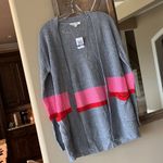 Ultra Flirt  New York Los Angeles Gray Crochet Knit Sweater Cardigan Womens Small Photo 2