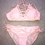 Xhilaration Light Pink Swimsuit W/ Cross Detail Photo 0