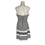 Danny & Nicole  Sleeveless Striped Ivory Dress With Lace Black Stripe Size 14P Photo 4