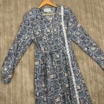 Vintage Max’s Choice Sweden Cottage Grandma Maxi Longsleeve Dress Women Medium Blue Photo 4