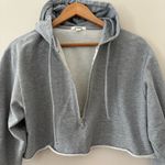 Garage  cropped half zip hoodie copying blend long sleeves gray size S Photo 5