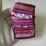 Fashion Pearl Essence Shell Purple Stretch Bracelet Pink Photo 3