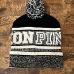 PINK - Victoria's Secret PINK Victoria’s Secret Black & White Pom Pom Beanie Photo 4