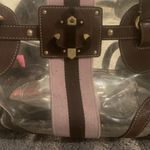 Juicy Couture Vintage Huge Clear Brown Leather Nautical Beach Bag Tote Purse Set Photo 14