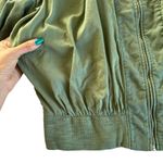 Anthropologie Hei Hei Hilltop Cotton Linen Blend Sage Green Bomber Jacket Medium Photo 3