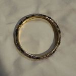 Purple Enamel Gold tone Hinge Bangle Clamper Bracelet EUC Unsigned Photo 1