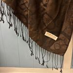 Pashmina Women's  Scarf‎ Wrap Shawl Brown Swirl Silk Cashmere 72” x 26” Photo 4