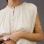 Current Air Anthropologie Drapery Cream Sleeveless Shirring Top Photo 0