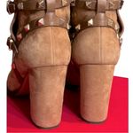 Valentino Garavani Excellent Pre-Owned VALENTINO Tan Suede Rockstud Block Heel Booties 9.5 US Photo 6