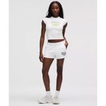 Lululemon XS Organic Cotton Baby Tee Tennis & Sports Club White NWT Preppy 1998 Photo 2