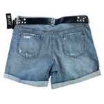 Apt. 9  Womens Denim Shorts‎ Size 12 Light Wash Distressed Studded Belt Photo 8