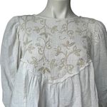 House of Harlow 1960 White Embroidered Crochet Puff Sleeve Blouse Photo 6