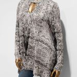 Jennifer Lopez Women's Animal Print Long Sleeve Choker Neck Top Size L Photo 1