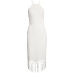 Lulus NWOT ~  Make It Tropical White Sleeveless Fringe Midi Dress ~ Women's SMALL Photo 6