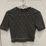 Free People NWOT  Orange, White & Blue Cropped Tee Photo 0