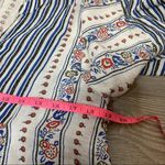 Addie  lace up floral boho print peasant top sz L Photo 4
