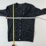 Pure Collection 100% Cashmere Leopard Print Cardigan Gray Black Sz 2 Minimalist Photo 7