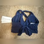 Athleta  Plunge Bikini Top D-DD Navy Blue Quick Drying NWT Swim Beach Size XXS Photo 9