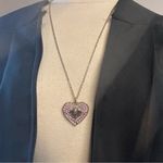 Coach Y2K  Crystal Pink Heart Gold Chain Necklace Photo 0
