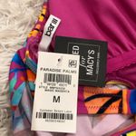 Bar III Macy’s Paradise In The Palms Cowl Neck One-Piece Swimsuit Pink Medium Photo 6